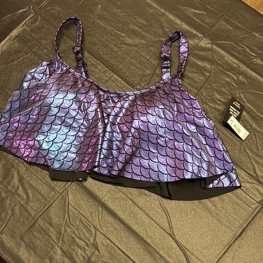 Torrid Iridescent Purple and Blue Scale Top